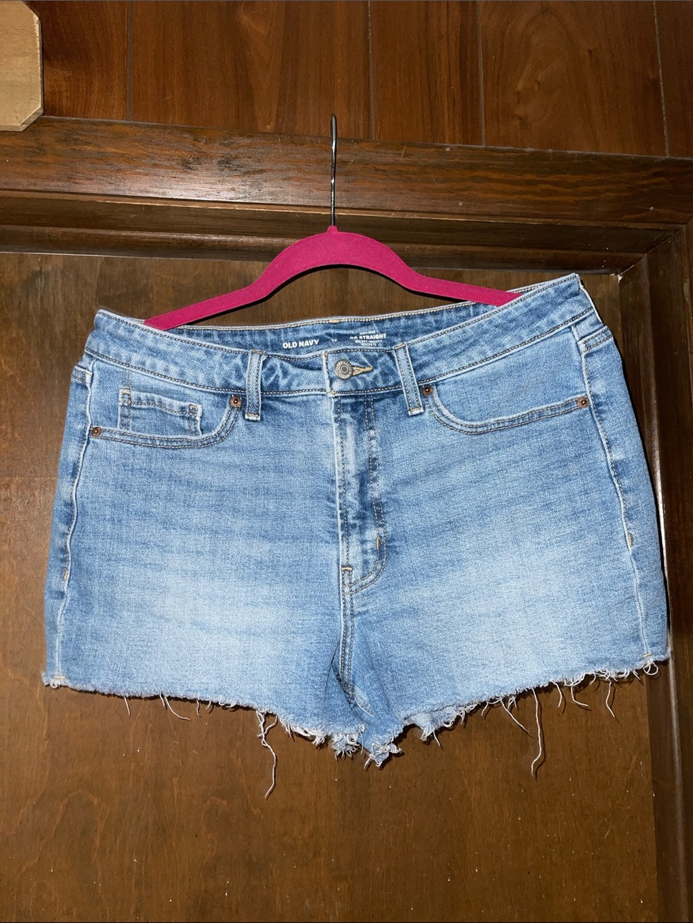 Old Navy Light Wash Denim Frayed Hem Shorts